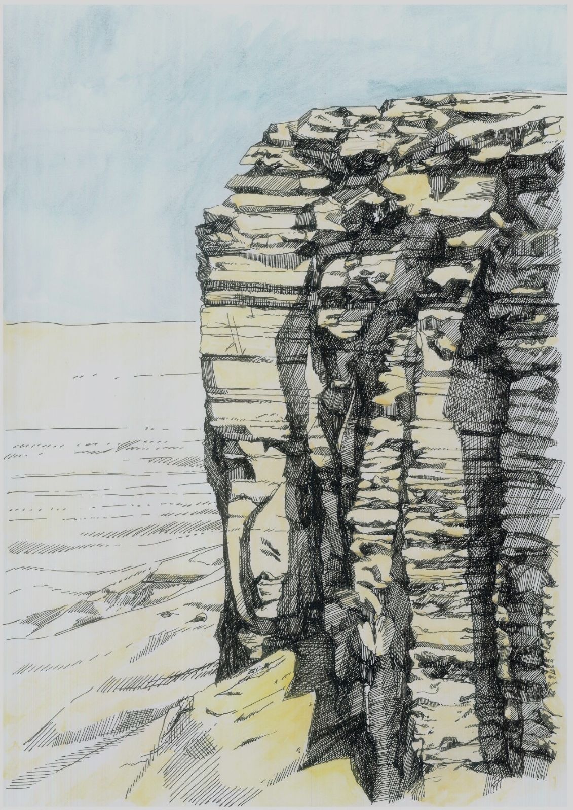 Edge of the World minimalist desert drawing fine art print